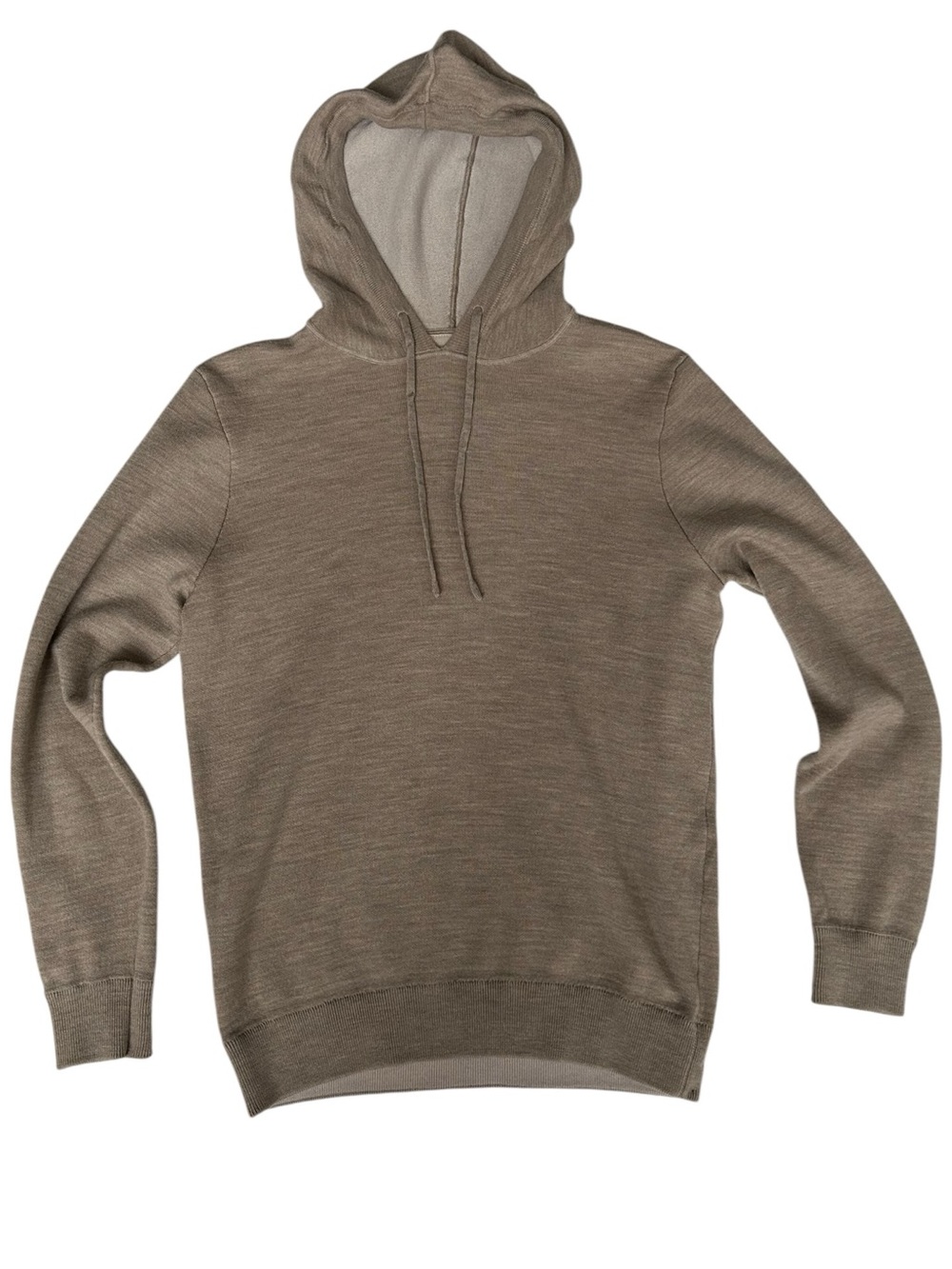 Boggi Milano Men's Lightweight Taupe Hooded Knit Pullover